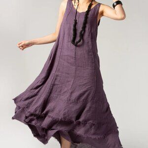 NWOT Grizas tiered linen maxi dress